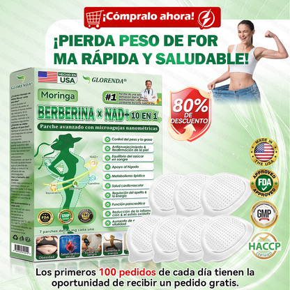 🔥 ¡Solo 10 cajas! 30% de descuento extra. 𝐆𝐋𝐎𝑹𝑬𝑵𝑫𝗔® 𝑴𝒐𝒓𝒊𝒏𝒈𝒂 · 𝑩𝒆𝒓𝒃𝒆𝒓𝒊𝒏𝒆 × 𝑵𝑨𝑫+ 𝑷𝒂𝒓𝒄𝒉𝒆 𝒂𝒗𝒂𝒏𝒛𝒂𝒅𝒐 10-𝒆𝒏-1 : seguro, probado y eficaz para peso, glucosa, digestión y energía.