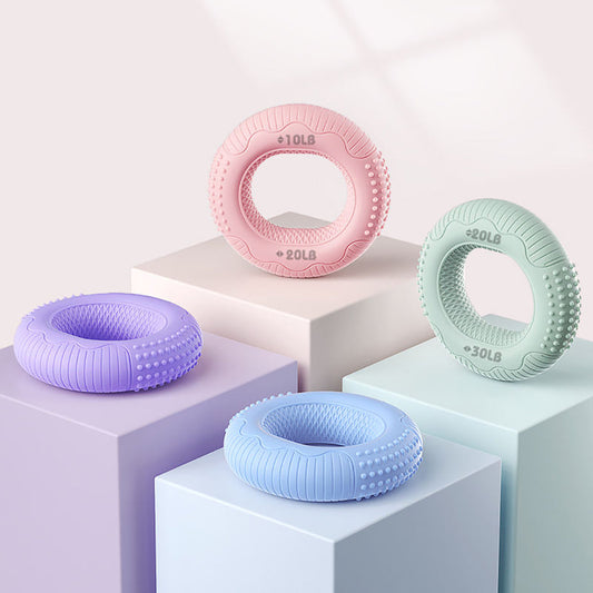 Silicone Grip Strength Trainer Set - Adjustable Resistance Hand Exerciser Rings for Forearm & Finger Training